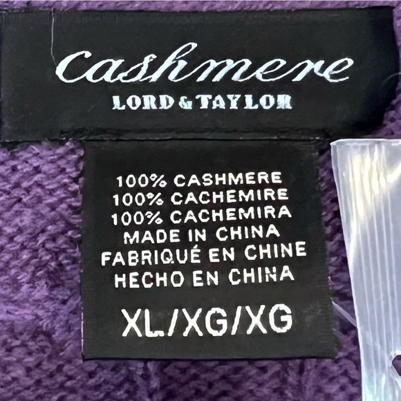 Lord & Taylor 100% Cashmere Button Down Cardigan Purple Size XL - Picture 10 of 13